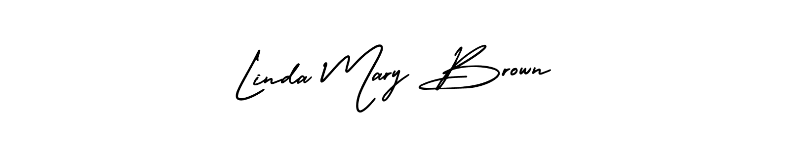 How to make Linda Mary Brown name signature. Use AmerikaSignatureDemo-Regular style for creating short signs online. This is the latest handwritten sign. Linda Mary Brown signature style 3 images and pictures png
