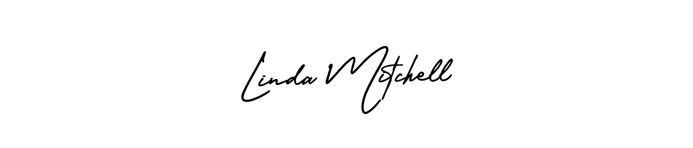 How to make Linda Mitchell name signature. Use AmerikaSignatureDemo-Regular style for creating short signs online. This is the latest handwritten sign. Linda Mitchell signature style 3 images and pictures png