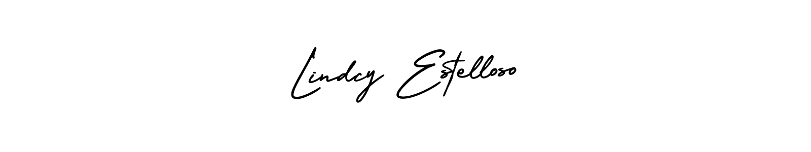 How to make Lindcy Estelloso name signature. Use AmerikaSignatureDemo-Regular style for creating short signs online. This is the latest handwritten sign. Lindcy Estelloso signature style 3 images and pictures png