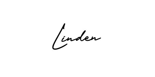 The best way (AmerikaSignatureDemo-Regular) to make a short signature is to pick only two or three words in your name. The name Linden include a total of six letters. For converting this name. Linden signature style 3 images and pictures png