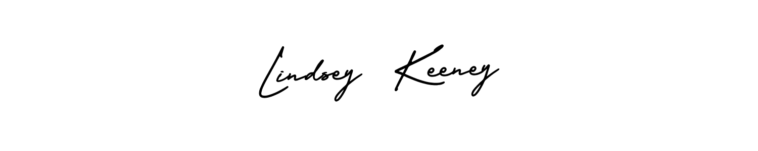 You should practise on your own different ways (AmerikaSignatureDemo-Regular) to write your name (Lindsey  Keeney) in signature. don't let someone else do it for you. Lindsey  Keeney signature style 3 images and pictures png