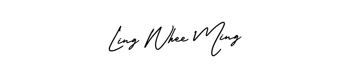 This is the best signature style for the Ling Whee Ming name. Also you like these signature font (AmerikaSignatureDemo-Regular). Mix name signature. Ling Whee Ming signature style 3 images and pictures png