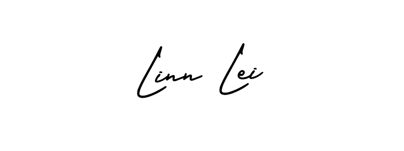 Linn Lei stylish signature style. Best Handwritten Sign (AmerikaSignatureDemo-Regular) for my name. Handwritten Signature Collection Ideas for my name Linn Lei. Linn Lei signature style 3 images and pictures png