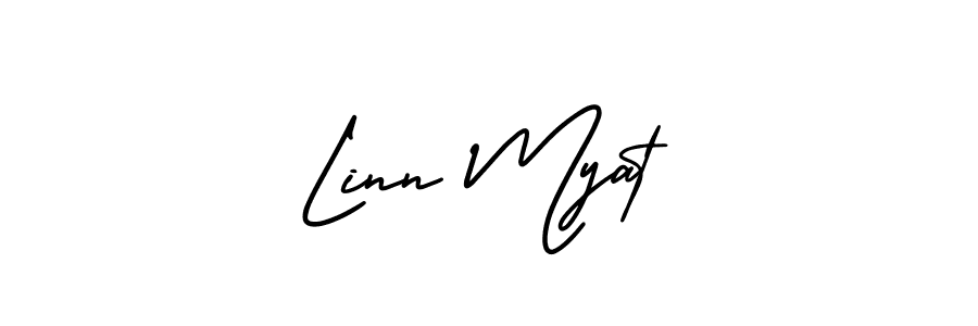 How to make Linn Myat name signature. Use AmerikaSignatureDemo-Regular style for creating short signs online. This is the latest handwritten sign. Linn Myat signature style 3 images and pictures png