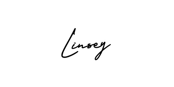 How to make Linsey name signature. Use AmerikaSignatureDemo-Regular style for creating short signs online. This is the latest handwritten sign. Linsey signature style 3 images and pictures png