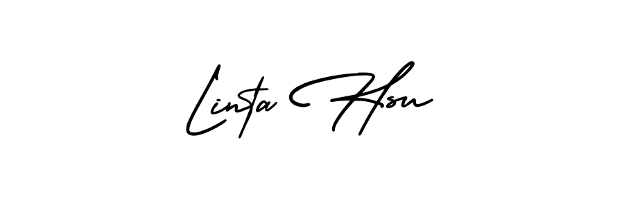 Make a beautiful signature design for name Linta Hsu. With this signature (AmerikaSignatureDemo-Regular) style, you can create a handwritten signature for free. Linta Hsu signature style 3 images and pictures png