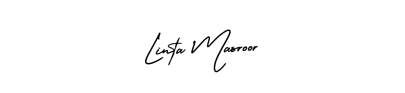AmerikaSignatureDemo-Regular is a professional signature style that is perfect for those who want to add a touch of class to their signature. It is also a great choice for those who want to make their signature more unique. Get Linta Masroor name to fancy signature for free. Linta Masroor signature style 3 images and pictures png