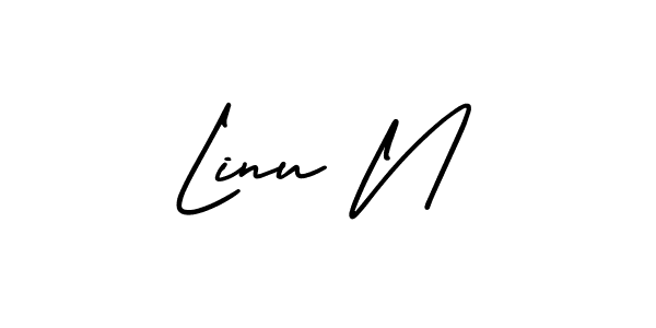 Best and Professional Signature Style for Linu N. AmerikaSignatureDemo-Regular Best Signature Style Collection. Linu N signature style 3 images and pictures png