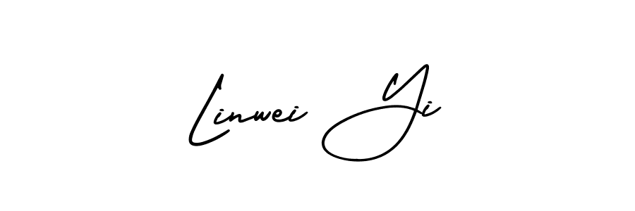 Design your own signature with our free online signature maker. With this signature software, you can create a handwritten (AmerikaSignatureDemo-Regular) signature for name Linwei Yi. Linwei Yi signature style 3 images and pictures png