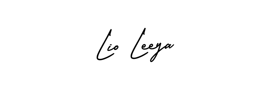 This is the best signature style for the Lio Leeya name. Also you like these signature font (AmerikaSignatureDemo-Regular). Mix name signature. Lio Leeya signature style 3 images and pictures png