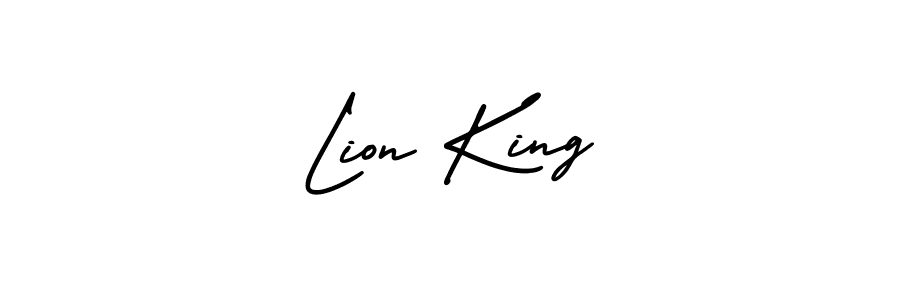 Design your own signature with our free online signature maker. With this signature software, you can create a handwritten (AmerikaSignatureDemo-Regular) signature for name Lion King. Lion King signature style 3 images and pictures png