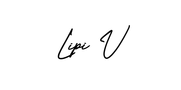 Use a signature maker to create a handwritten signature online. With this signature software, you can design (AmerikaSignatureDemo-Regular) your own signature for name Lipi V. Lipi V signature style 3 images and pictures png