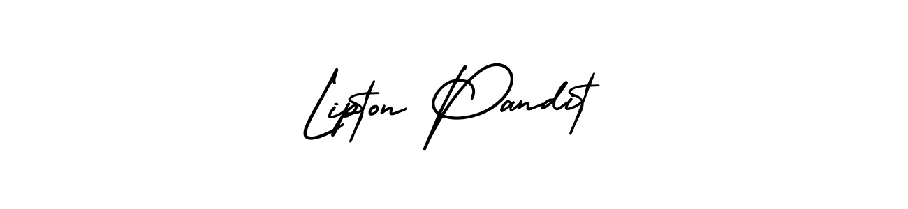 Lipton Pandit stylish signature style. Best Handwritten Sign (AmerikaSignatureDemo-Regular) for my name. Handwritten Signature Collection Ideas for my name Lipton Pandit. Lipton Pandit signature style 3 images and pictures png