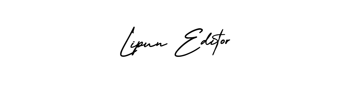 The best way (AmerikaSignatureDemo-Regular) to make a short signature is to pick only two or three words in your name. The name Lipun Editor include a total of six letters. For converting this name. Lipun Editor signature style 3 images and pictures png