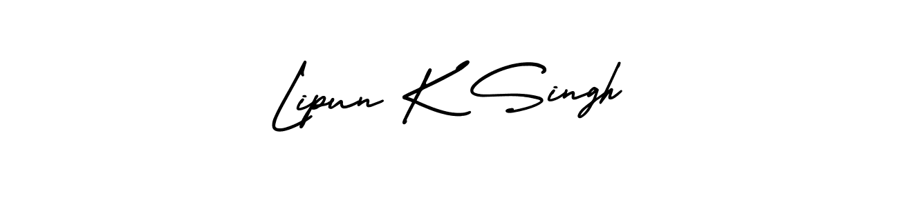 Use a signature maker to create a handwritten signature online. With this signature software, you can design (AmerikaSignatureDemo-Regular) your own signature for name Lipun K Singh. Lipun K Singh signature style 3 images and pictures png