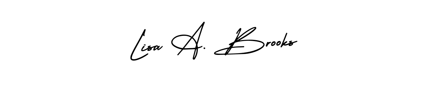 Lisa A. Brooks stylish signature style. Best Handwritten Sign (AmerikaSignatureDemo-Regular) for my name. Handwritten Signature Collection Ideas for my name Lisa A. Brooks. Lisa A. Brooks signature style 3 images and pictures png