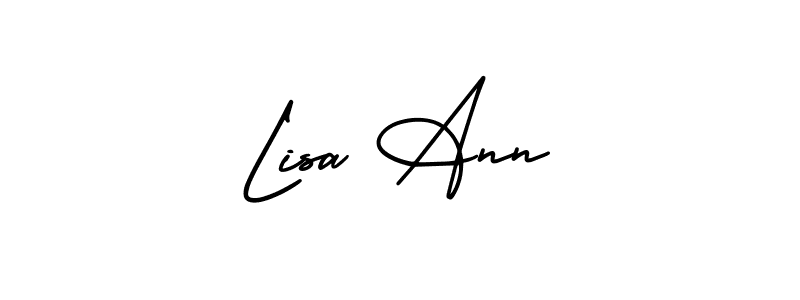 How to make Lisa Ann name signature. Use AmerikaSignatureDemo-Regular style for creating short signs online. This is the latest handwritten sign. Lisa Ann signature style 3 images and pictures png