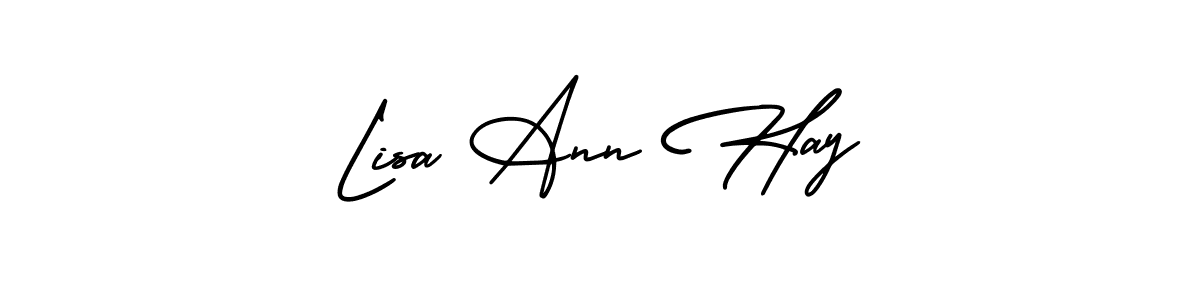 The best way (AmerikaSignatureDemo-Regular) to make a short signature is to pick only two or three words in your name. The name Lisa Ann Hay include a total of six letters. For converting this name. Lisa Ann Hay signature style 3 images and pictures png