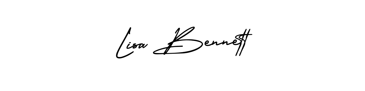 The best way (AmerikaSignatureDemo-Regular) to make a short signature is to pick only two or three words in your name. The name Lisa Bennett include a total of six letters. For converting this name. Lisa Bennett signature style 3 images and pictures png