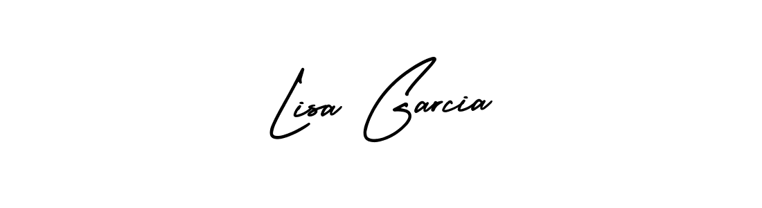 You should practise on your own different ways (AmerikaSignatureDemo-Regular) to write your name (Lisa Garcia) in signature. don't let someone else do it for you. Lisa Garcia signature style 3 images and pictures png