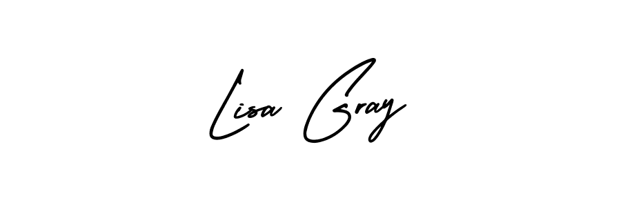 You should practise on your own different ways (AmerikaSignatureDemo-Regular) to write your name (Lisa Gray) in signature. don't let someone else do it for you. Lisa Gray signature style 3 images and pictures png