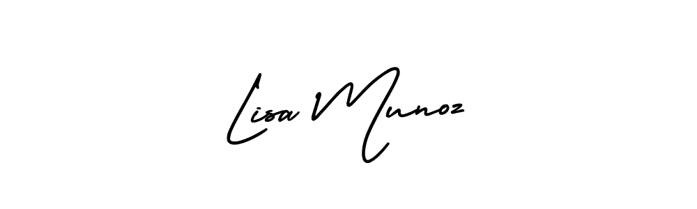 Make a short Lisa Munoz signature style. Manage your documents anywhere anytime using AmerikaSignatureDemo-Regular. Create and add eSignatures, submit forms, share and send files easily. Lisa Munoz signature style 3 images and pictures png