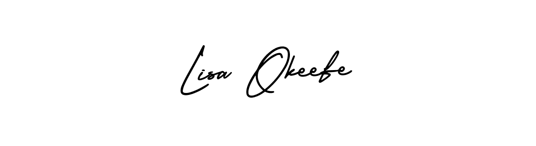 The best way (AmerikaSignatureDemo-Regular) to make a short signature is to pick only two or three words in your name. The name Lisa Okeefe include a total of six letters. For converting this name. Lisa Okeefe signature style 3 images and pictures png