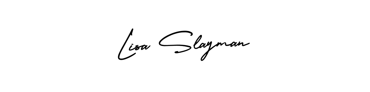 Also You can easily find your signature by using the search form. We will create Lisa Slayman name handwritten signature images for you free of cost using AmerikaSignatureDemo-Regular sign style. Lisa Slayman signature style 3 images and pictures png