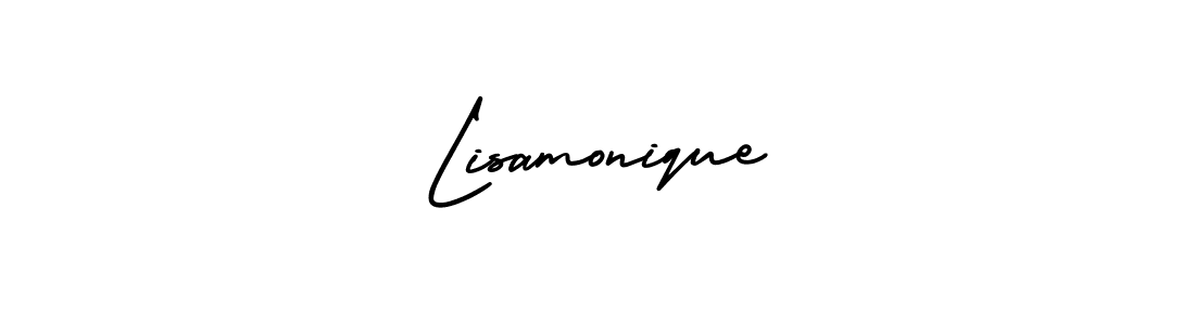 How to make Lisamonique signature? AmerikaSignatureDemo-Regular is a professional autograph style. Create handwritten signature for Lisamonique name. Lisamonique signature style 3 images and pictures png