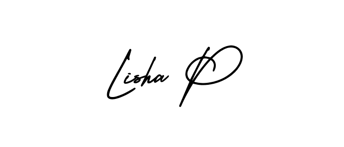 How to Draw Lisha P signature style? AmerikaSignatureDemo-Regular is a latest design signature styles for name Lisha P. Lisha P signature style 3 images and pictures png