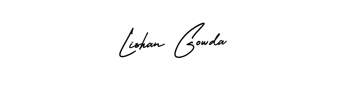 Lishan Gowda stylish signature style. Best Handwritten Sign (AmerikaSignatureDemo-Regular) for my name. Handwritten Signature Collection Ideas for my name Lishan Gowda. Lishan Gowda signature style 3 images and pictures png