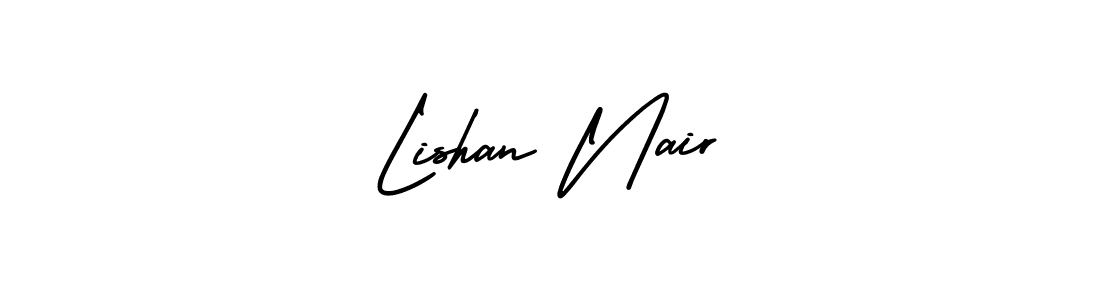 How to make Lishan Nair name signature. Use AmerikaSignatureDemo-Regular style for creating short signs online. This is the latest handwritten sign. Lishan Nair signature style 3 images and pictures png