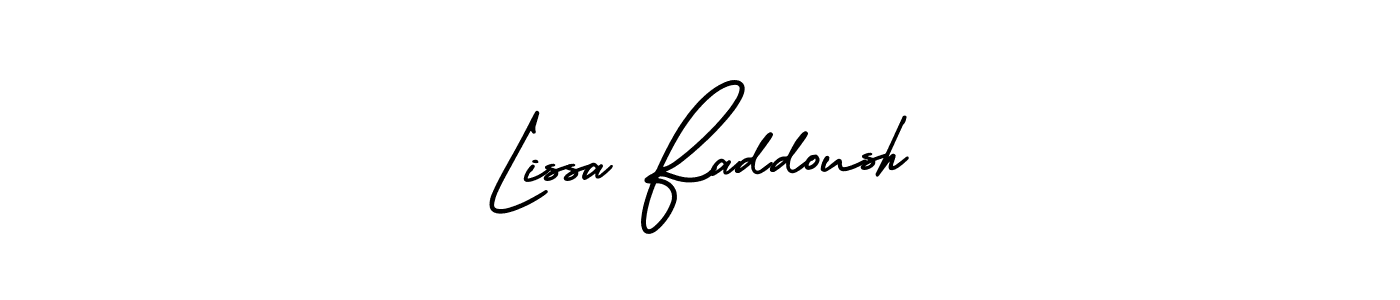 Check out images of Autograph of Lissa Faddoush name. Actor Lissa Faddoush Signature Style. AmerikaSignatureDemo-Regular is a professional sign style online. Lissa Faddoush signature style 3 images and pictures png