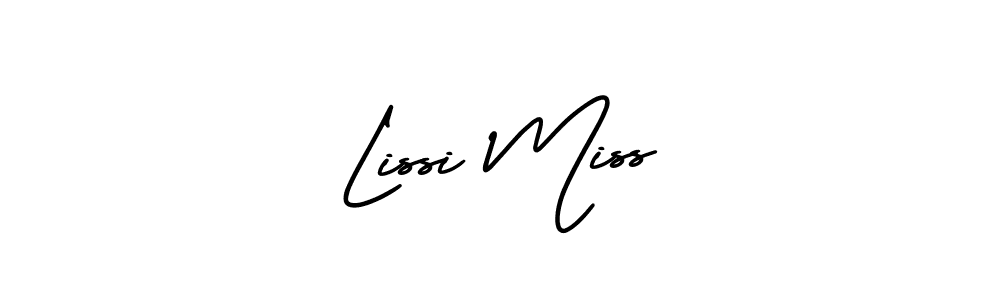 The best way (AmerikaSignatureDemo-Regular) to make a short signature is to pick only two or three words in your name. The name Lissi Miss include a total of six letters. For converting this name. Lissi Miss signature style 3 images and pictures png