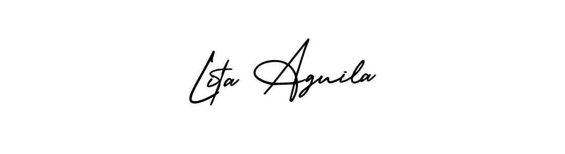 Similarly AmerikaSignatureDemo-Regular is the best handwritten signature design. Signature creator online .You can use it as an online autograph creator for name Lita Aguila. Lita Aguila signature style 3 images and pictures png