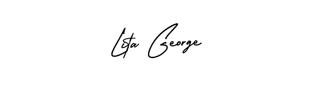 How to Draw Lita George signature style? AmerikaSignatureDemo-Regular is a latest design signature styles for name Lita George. Lita George signature style 3 images and pictures png