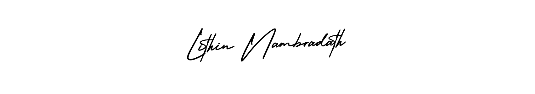 Lithin Nambradath stylish signature style. Best Handwritten Sign (AmerikaSignatureDemo-Regular) for my name. Handwritten Signature Collection Ideas for my name Lithin Nambradath. Lithin Nambradath signature style 3 images and pictures png