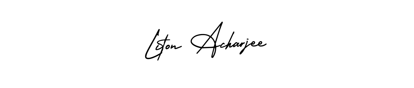 Make a beautiful signature design for name Liton Acharjee. With this signature (AmerikaSignatureDemo-Regular) style, you can create a handwritten signature for free. Liton Acharjee signature style 3 images and pictures png