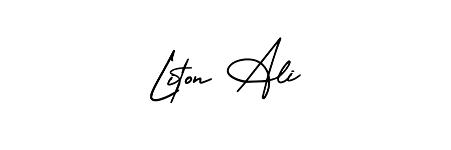 Design your own signature with our free online signature maker. With this signature software, you can create a handwritten (AmerikaSignatureDemo-Regular) signature for name Liton Ali. Liton Ali signature style 3 images and pictures png