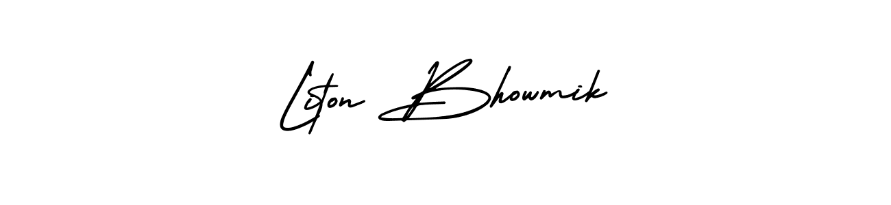 Also You can easily find your signature by using the search form. We will create Liton Bhowmik name handwritten signature images for you free of cost using AmerikaSignatureDemo-Regular sign style. Liton Bhowmik signature style 3 images and pictures png