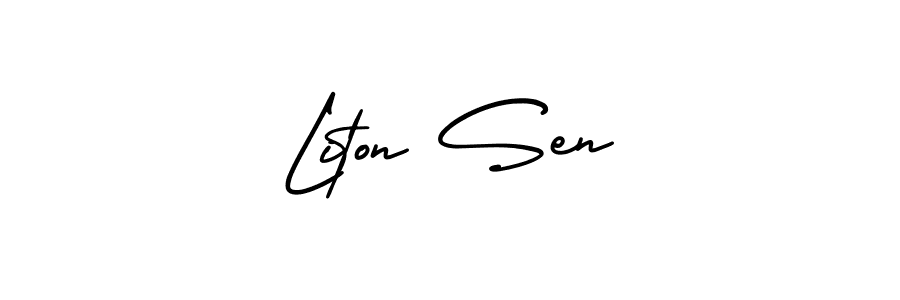 Make a short Liton Sen signature style. Manage your documents anywhere anytime using AmerikaSignatureDemo-Regular. Create and add eSignatures, submit forms, share and send files easily. Liton Sen signature style 3 images and pictures png