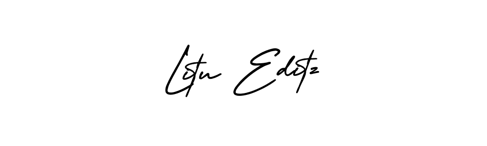 How to make Litu Editz name signature. Use AmerikaSignatureDemo-Regular style for creating short signs online. This is the latest handwritten sign. Litu Editz signature style 3 images and pictures png