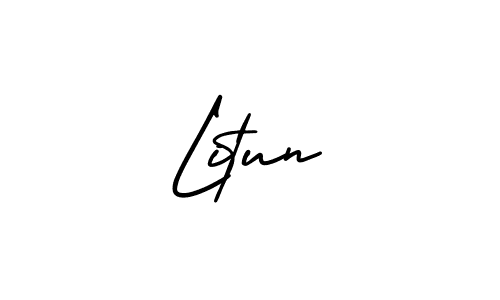 Use a signature maker to create a handwritten signature online. With this signature software, you can design (AmerikaSignatureDemo-Regular) your own signature for name Litun. Litun signature style 3 images and pictures png