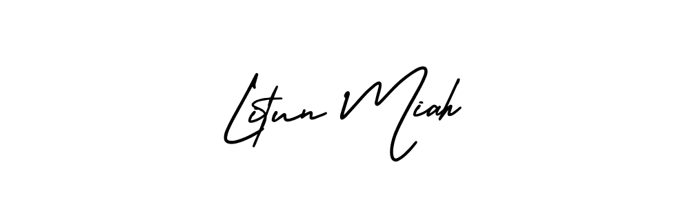 Design your own signature with our free online signature maker. With this signature software, you can create a handwritten (AmerikaSignatureDemo-Regular) signature for name Litun Miah. Litun Miah signature style 3 images and pictures png