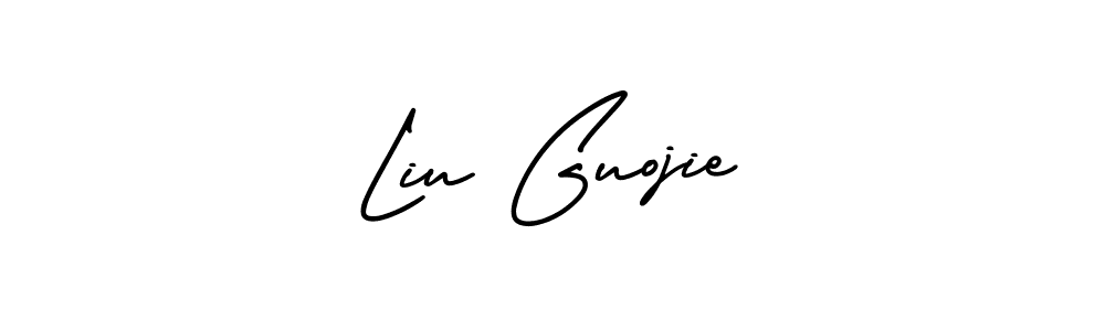 Design your own signature with our free online signature maker. With this signature software, you can create a handwritten (AmerikaSignatureDemo-Regular) signature for name Liu Guojie. Liu Guojie signature style 3 images and pictures png