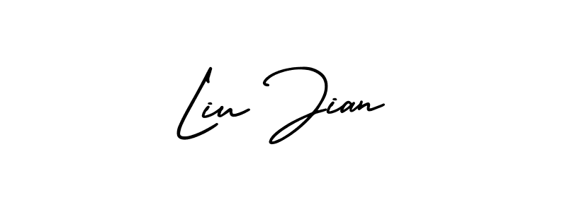 How to make Liu Jian name signature. Use AmerikaSignatureDemo-Regular style for creating short signs online. This is the latest handwritten sign. Liu Jian signature style 3 images and pictures png