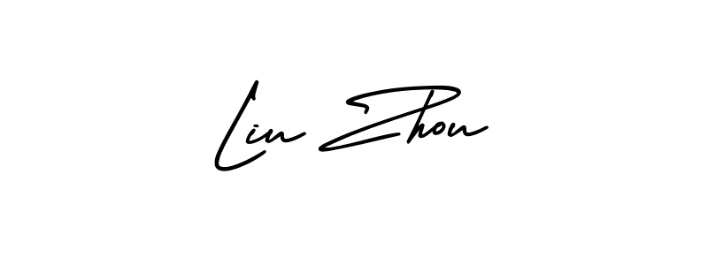This is the best signature style for the Liu Zhou name. Also you like these signature font (AmerikaSignatureDemo-Regular). Mix name signature. Liu Zhou signature style 3 images and pictures png