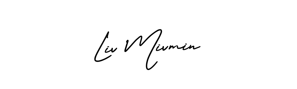 This is the best signature style for the Liv Mivmin name. Also you like these signature font (AmerikaSignatureDemo-Regular). Mix name signature. Liv Mivmin signature style 3 images and pictures png