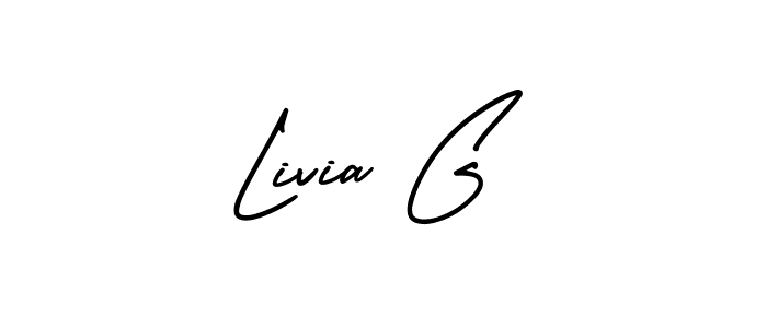 How to make Livia G name signature. Use AmerikaSignatureDemo-Regular style for creating short signs online. This is the latest handwritten sign. Livia G signature style 3 images and pictures png