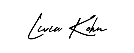 The AmerikaSignatureDemo-Regular handwriting style adds charm and authenticity to name Livia Kohn. A wonderful choice for personal thank-you notes. Livia Kohn signature style 3 images and pictures png